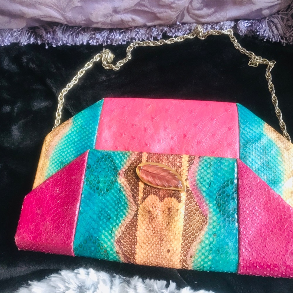 Sexy Vintage Jacomo Exotic-Mix Skin Handbag - Picture 8 of 14
